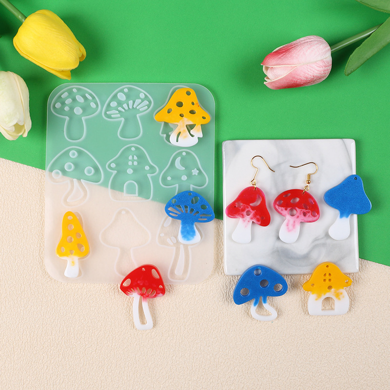 Multi-stijl paddestoelen oorbe - Flower Preservation Resin recensie en prijs